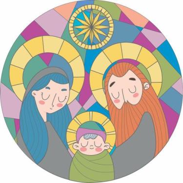 Imagem de Painel De Tecido Sublimado Redondo Presépio Mosaico C/Elástico - Fabri