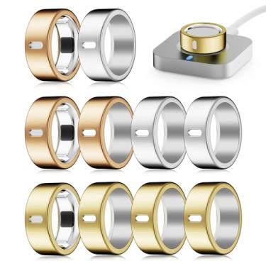 Imagem de Snyeest Capa compatível com Oura Ring 4/Gen 3 Heritage/Gen 3 Horizon, carrega diretamente, anel elástico polido TPU robusto protetor de manga de dedo para treino, academia, mulheres, homens, 10