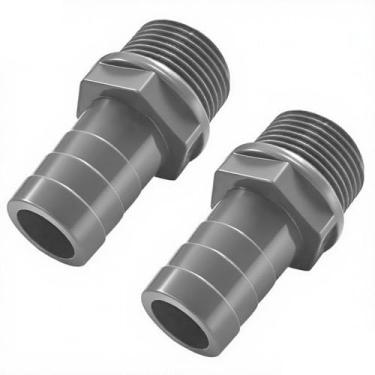 Imagem de 2 peças de conector de mangueira farpada de encaixe de tubo de PVC macho 1/5.1 cm acessórios para tubos de PVC cinza