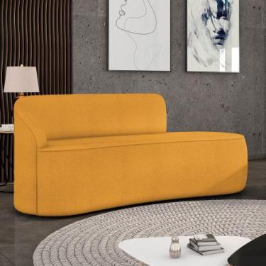 Imagem de Sofá 3 Lugares Orgânico 180 cm Morgan Bouclê Mostarda - D Rossi