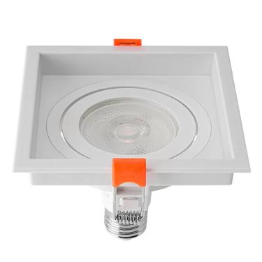 Imagem de Spot de Embutir Recuado Nordecor Loyo para 1 Lâmpada PAR20 Quadrado Branco