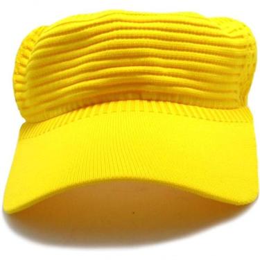 Imagem de Viseira De Praia Feminina Boné Com Proteção Solar Aba Longa Amarelo