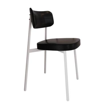 Imagem de Cadeira Alloa Fixa Com 4 Pés 50 X 44,7 X 83,8 Cm Com 1 Un. Courino Preto