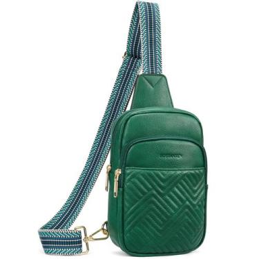 Imagem de Bolsa tipo estilingue de couro tiracolo acolchoado BOSTANTEN para mulh