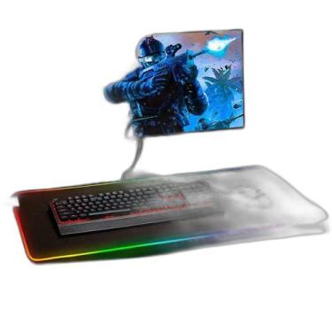 Imagem de Mouse Pad Gamer Rgb 7 Cores Iluminado Grande 80X30Cm - Relet