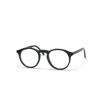 Imagem de Óculos Armação Geek Redondo Feminino Masculino Sem Grau (Preto)
