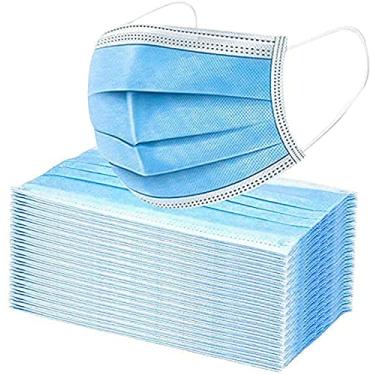 Imagem de [Pacote com 250] Caixa premium de máscara facial descartável de uso único, macia na pele, pacote de máscaras de 3 camadas com elásticos para orelhas, ótima para casa, escritório, escola e ar livre