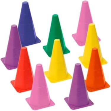 Imagem de Kit 10 Cones Demarcatorio Treino Agilidade Futebol Futsal (Colorido)