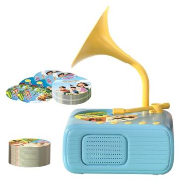 Imagem de Gramofone Para Crianças | Máquina Educativa Precoce Tocadiscos | Brinquedo Musical Interativo Com Histórias Para Aprendizagem Nostálgica E Sensorial