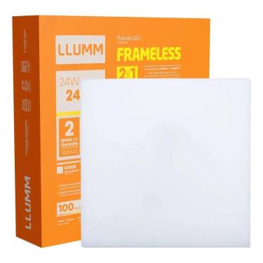 Imagem de 2X Plafon Led Frameless 24W Quadrado Borda Infinita 2 Em 1 E