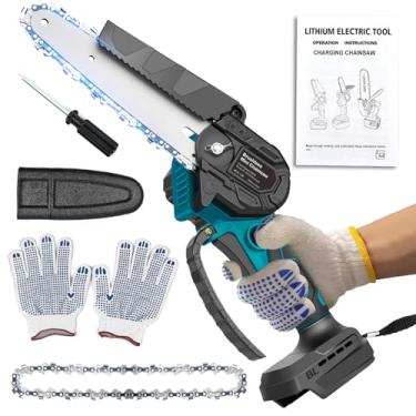 Imagem de Edtran Mini Motosserra Para M-Akita, Bateria De 18 V, Elétrica Sem Escovas 6 Polegadas, 600 W, Motosserras A Bateria, Tesouras Jardim Manuais, Corte Madeira (Sem Bateria)