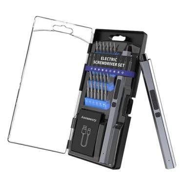 Imagem de Tapafasca Elétrica com Luz LED, Torque 0.15-0.35N. m, Kit de Tapa-Fendas Elétricas Sem Fio com Broca Magnética, Tapafasca de Carregamento USB Tipo-C, para Telefone Móvel、PC、Tablets、Laptops (32 EM 1)