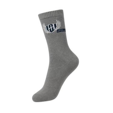 Imagem de Meia Atoalhada Masculina Cano Alto Apollo, 38 a 43, Cinza