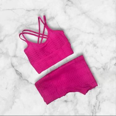 Imagem de Conjunto shorts bolha - bella fitness, Pink, M