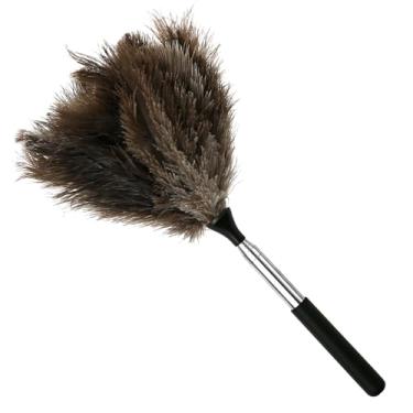 Imagem de Espanador extensível de penas de avestruz - cabo longo fofo de 200 cm para escritório em casa, ferramenta de limpeza reutilizável antiestática para ventilador de teto, luminária pendente, persianas