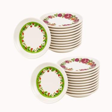 Imagem de Kit Mini Tigela Melamina Redonda Pequena Porção 30 ml - Design Floral Retrô (20)