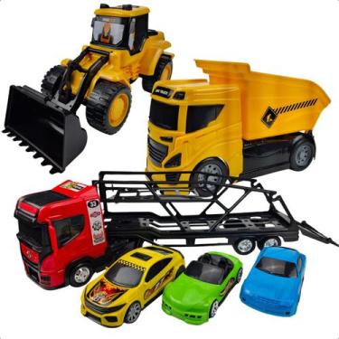 Imagem de Kit Caminhão Truck Carga Basculante Trator Brinquedo Infantil Divertid