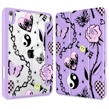 Imagem de Lepeoac Capa fina para iPad mini 7 (A17 Pro, 7ª geração) 2024/iPad mini 6 (6ª geração) 8,3 polegadas, [suporte de lápis embutido] capa traseira transparente + despertar/hibernar automaticamente, Y2K