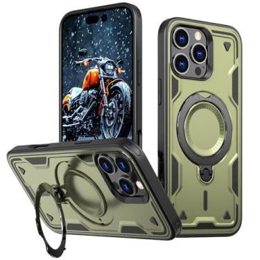 Imagem de SORAKA Capa para iPhone 16 Pro Max com suporte,compatível com MagSafe,Capa iPhone 16 Pro Max com chapa de ferro Capa resistente que absorve choques Proteção contra quedas de nível militar