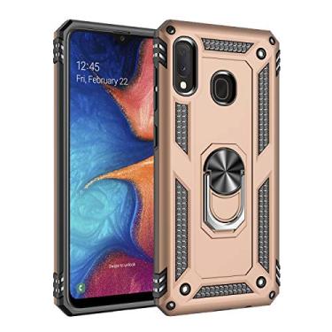 Imagem de SORAKA Capa para Samsung Galaxy A20e com suporte de anel, capa protetora para Samsung Galaxy A20e, capa traseira de policarbonato rígido com placa de metal para suporte magnético de telefone e carro