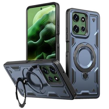 Imagem de SORAKA Capa para Motorola Moto G Power 5G 2025 com suporte de anel compatível com MagSafe Iron sheet Capa resistente que absorve choques Proteção contra quedas de nível militar