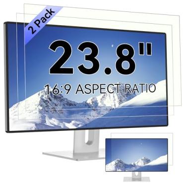 Imagem de [Pacote com 2] Protetor de tela com bloqueio de luz azul para computador de 23,8 polegadas para monitor widescreen 16:9, antirreflexo, proteção contra os olhos, filtro de monitor de LED para PC