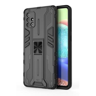 Imagem de SORAKA Capa para Samsung Galaxy A71 4G com suporte Capa de proteção resistente para Samsung Galaxy A71 4G Capa com placa de metal para suporte magnético para carro Capa Silm Fit