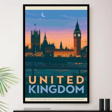 Imagem de Genérico, Quadro Londres Inglaterra Desenho Decorativo A4 23x33cm