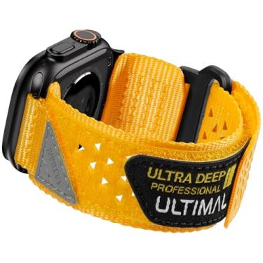 Imagem de ULTIMAL Compatível com Apple Watch 3/2/1 séries 11/10/9/8/7/6/5/4/SE2/SE3, pulseira de nylon com velcro, estrelas, listras, bandeira, 49 mm, 46 mm, 45 mm e 44 mm