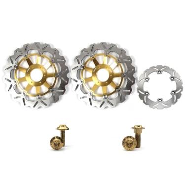 Imagem de Arashi Discos de freio dianteiros traseiros rotores com parafusos de montagem para Honda CBR1100XX 1999-2007, X1100 ELEVEN 2000-2003, peças de acessórios de reposição de motocicleta