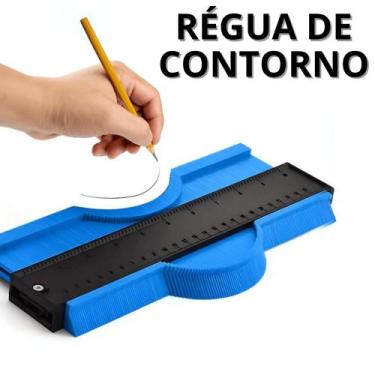 Imagem de Régua Gabarito Copiador de Contorno 27cm Ferramenta de Marcação para R
