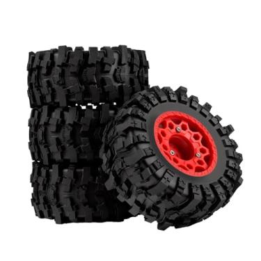Imagem de NMNRC Plastic RC Short Course Truck Wheels and Rubber Tires & 12MM 14MM 17MM Hex Kit for 1/10 Axial SCX10 II III Redcat Gen7 Gen8 TRX4 Senton Slash 4×4 2WD Series Upgrade Part Red