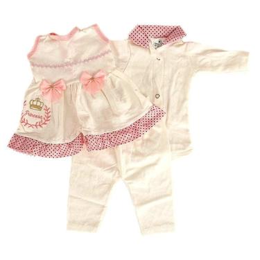 Imagem de Saída De Maternidade Menina Com Acessórios Princesa Poa Rosa