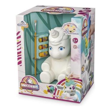 Imagem de Unicórnio Cofrinho De Pintura C/ Pincel Tinta Guache - Adijomar