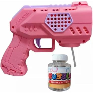 Imagem de Pistola de Bolhas de Sabão Automática, Rosa, com Luzes LED