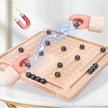 Imagem de Jogo De Tabuleiro Xadrez Magnético De Madeira Portátil Infantil Brinquedo Educativo