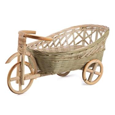 Imagem de Cesta de armazenamento feita à mão, triciclo, ornamentos domésticos criativos (D 27 x 12 x 15 cm)