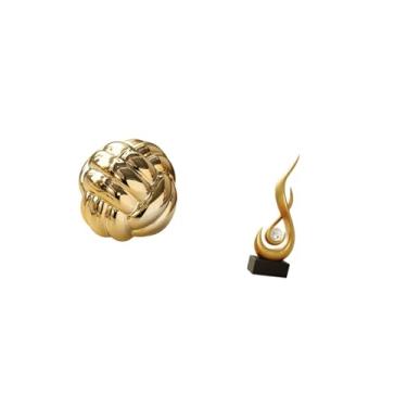 Imagem de Fenteer Escultura Estética de Bola de Lã, Estatueta de Cerâmica E Ornamento de Estátua de Resina de Abstrata para Decoração de de Armário de Sal