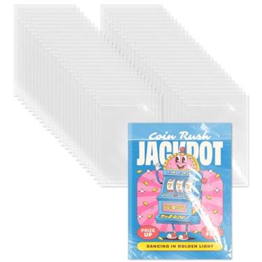 Imagem de 50 conjuntos de bolsas e quadros de quadrinhos de tamanho atual, capas de quadrinhos transparentes reutilizáveis com papelão branco dupla face, armazenamento de revistas em quadrinhos regulares para