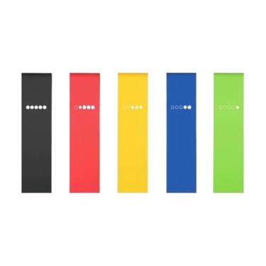 Imagem de kit 5 Faixas Elástica de Resistência para yoga Pilates Treino Academia(1)