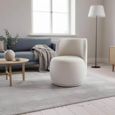 Imagem de Poltrona Decorativa Sala Estar Orgânica Bia Boucle Bege - Montanaris D