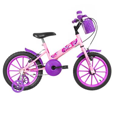 Imagem de Bicicleta de Passeio Ultra Bikes Esporte Infantil Juvenil Kids Unicorn Modelo "T" Aro 16 Feminina Rosa Bebê/Lilás