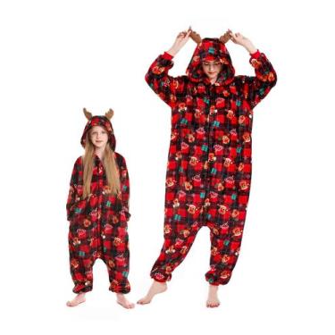 Imagem de Pijamas Onesie DarkCom Christmas Deer para crianças de 10 a 11 anos