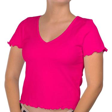 Imagem de Camisa Canelada Manga Curta Frufru