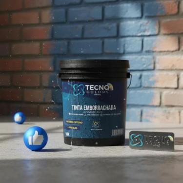 Imagem de Tinta Emborrachada Tecno Colors Balde 18 litros, Cinza Médio, 20Kg