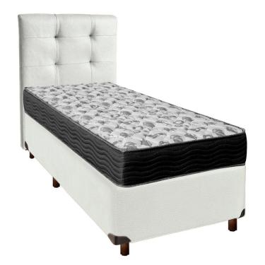 Imagem de Cama Box + Colchão Solteiro Ortobom D33 Iso100 + Cabeceira Estofada