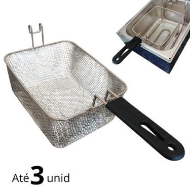 Imagem de Cesto Quadrado para Fritadeira Elétrica Industrial com Cabo de Proteçã