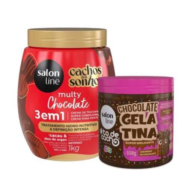 Imagem de Chocolate Salon Line Kit com Gelatina e Creme Multy, Rotina Capilar