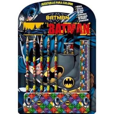 Imagem de Livro de Colorir Batman Aventuras - Kit com Estojo e 5 Lápis