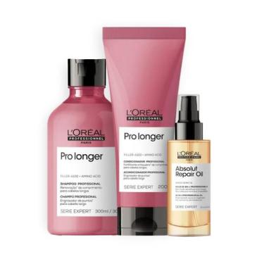 Imagem de Kit Loreal Pro Longer Sh 300ml + Cond 200ml + Óleo Abs 90ml - Loreal P